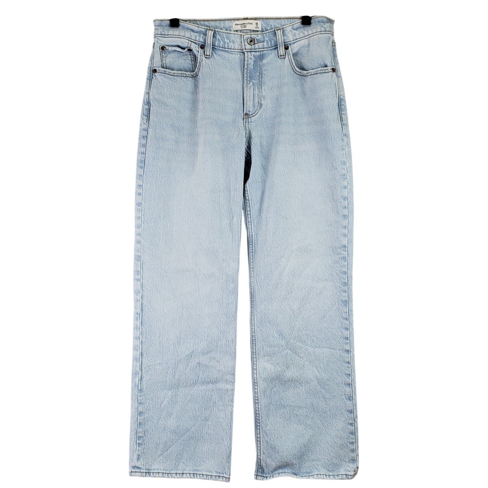 Abercrombie & Fitch The Baggy Low Rise Jeans Womens 26/2S Light Wash Y2K Skater - Picture 1 of 10